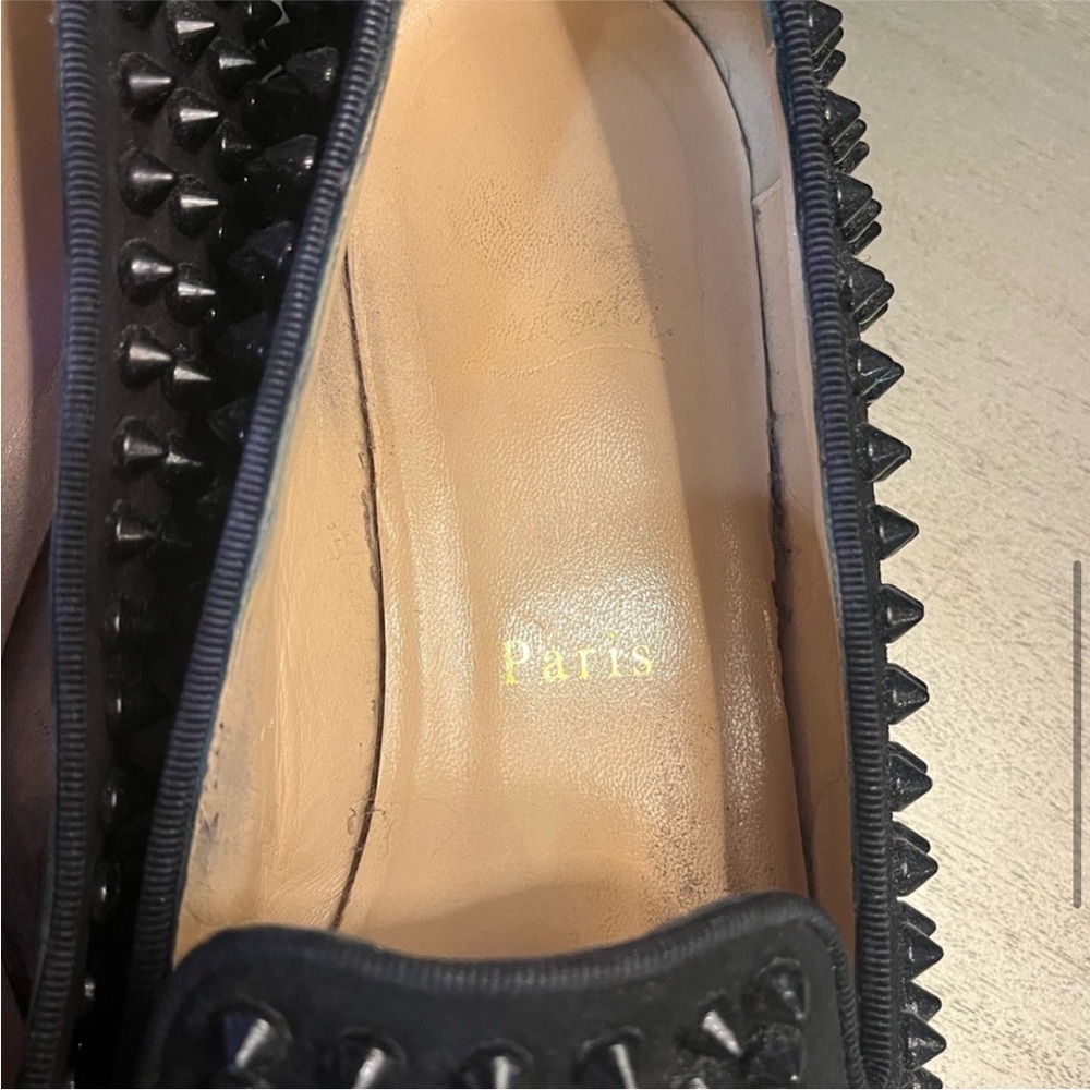 Christian Louboutin Black Spiked Loafers - Picture 8 of 11